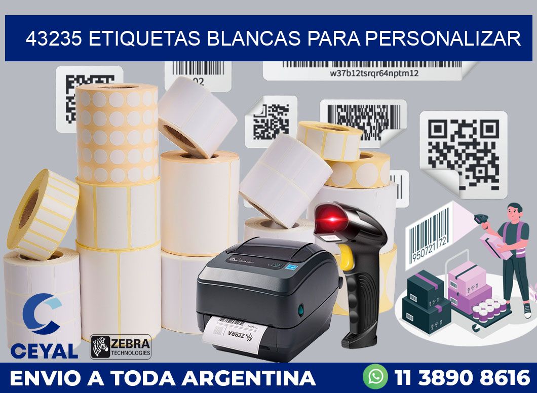 43235 ETIQUETAS BLANCAS PARA PERSONALIZAR