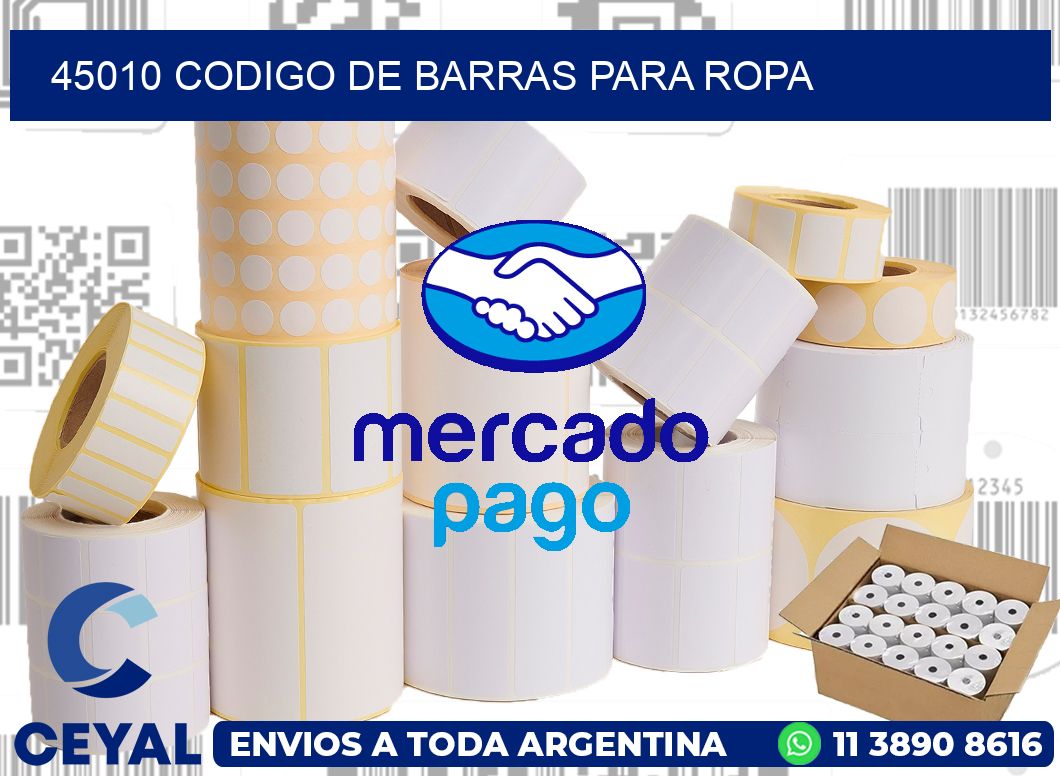 45010 CODIGO DE BARRAS PARA ROPA