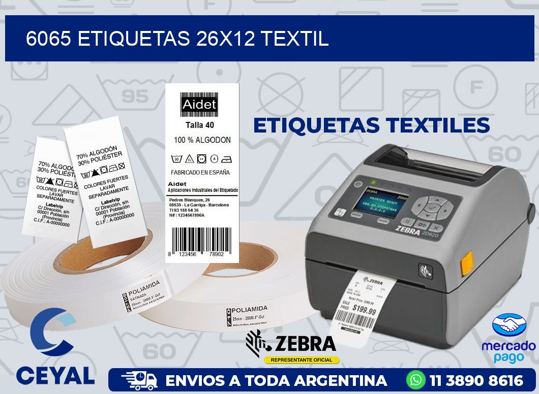 6065 ETIQUETAS 26X12 TEXTIL