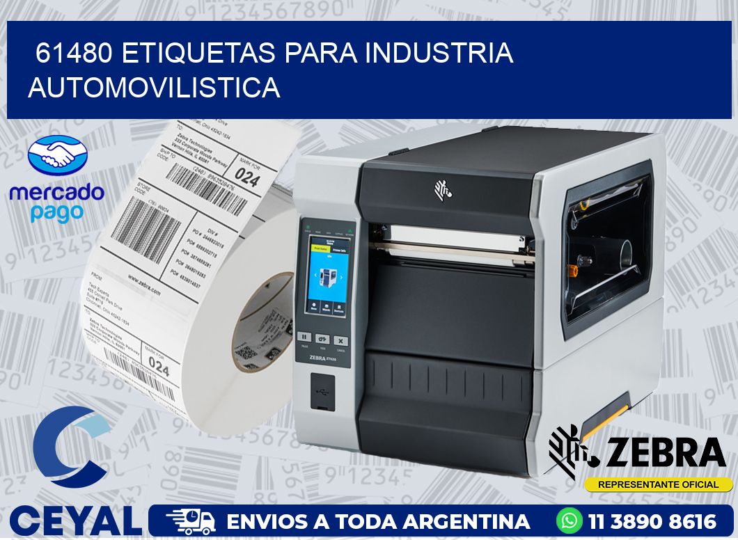 61480 ETIQUETAS PARA INDUSTRIA AUTOMOVILISTICA