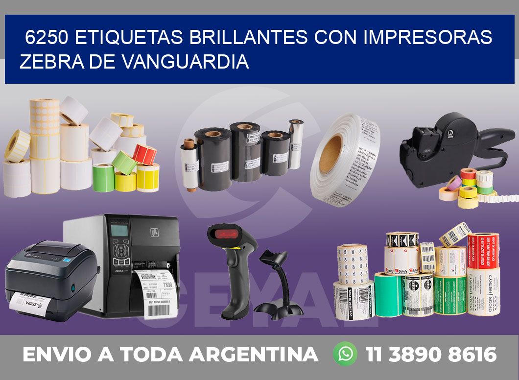 6250 ETIQUETAS BRILLANTES CON IMPRESORAS ZEBRA DE VANGUARDIA