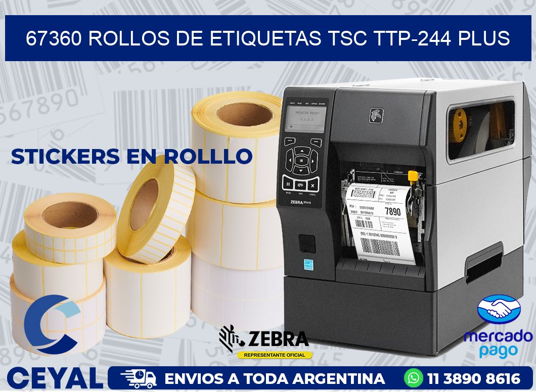 67360 ROLLOS DE ETIQUETAS TSC TTP-244 PLUS
