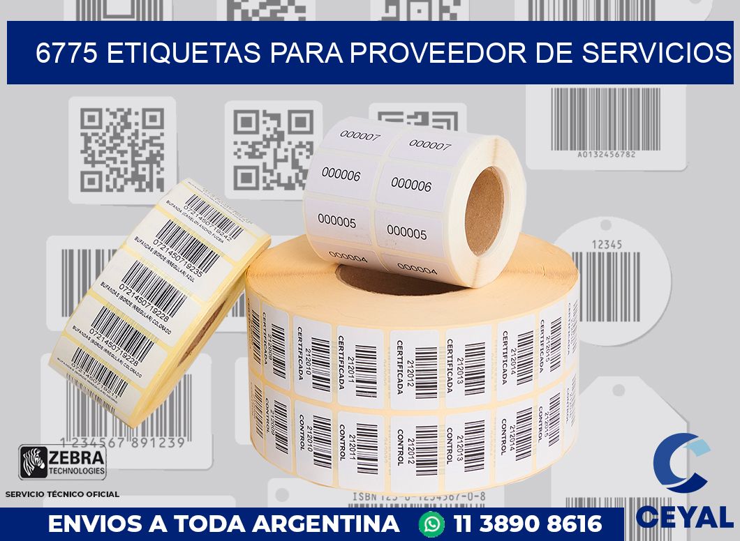 6775 ETIQUETAS PARA PROVEEDOR DE SERVICIOS