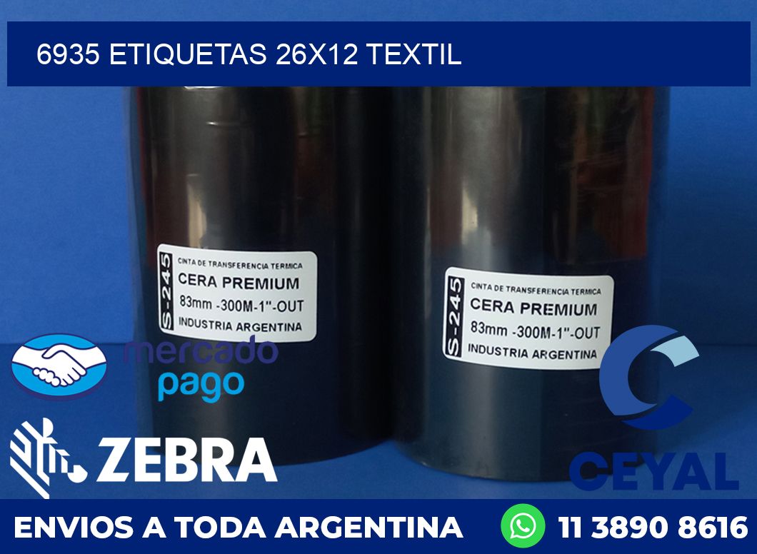 6935 ETIQUETAS 26X12 TEXTIL