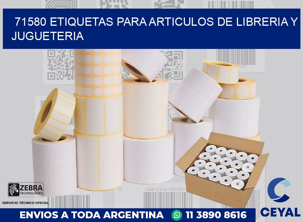 71580 ETIQUETAS PARA ARTICULOS DE LIBRERIA Y JUGUETERIA