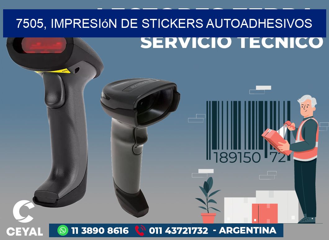7505, impresión de stickers autoadhesivos