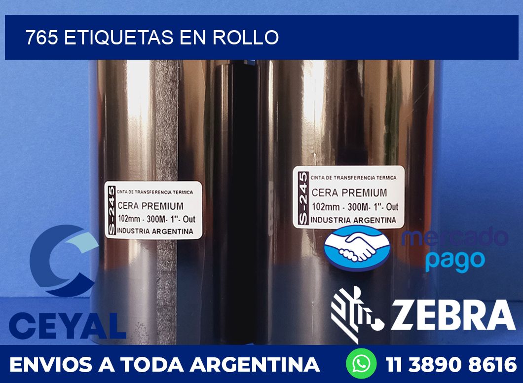 765 ETIQUETAS EN ROLLO