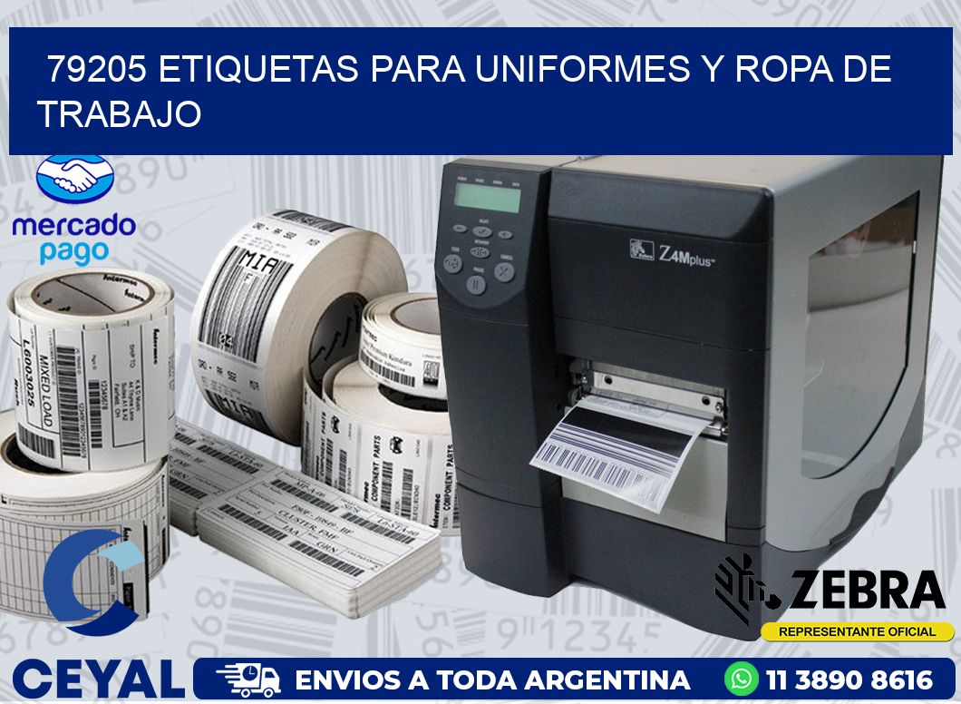 79205 ETIQUETAS PARA UNIFORMES Y ROPA DE TRABAJO