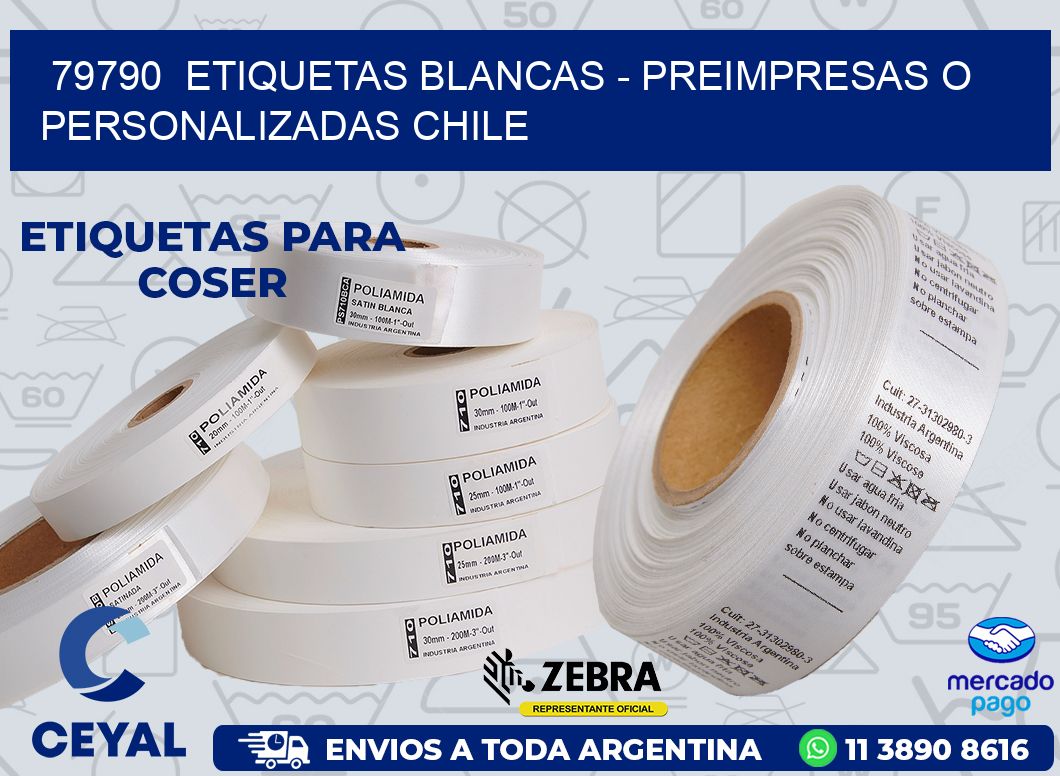 79790  ETIQUETAS BLANCAS - PREIMPRESAS O PERSONALIZADAS CHILE
