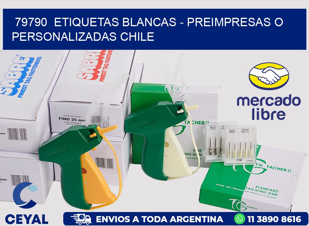 79790  ETIQUETAS BLANCAS - PREIMPRESAS O PERSONALIZADAS CHILE
