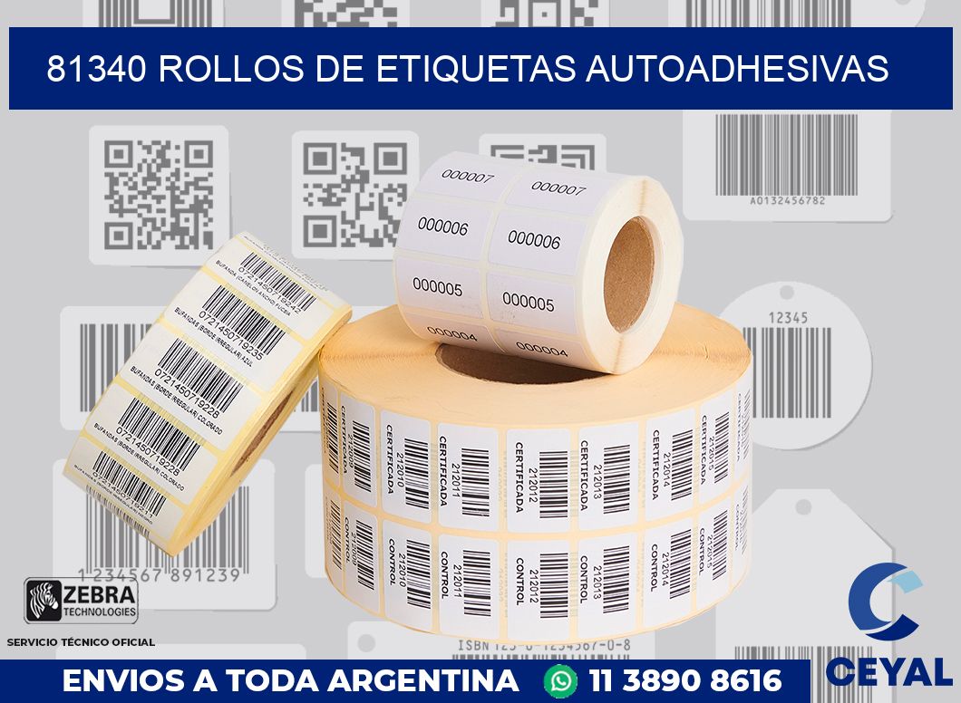 81340 ROLLOS DE ETIQUETAS AUTOADHESIVAS