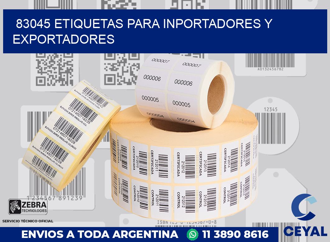83045 ETIQUETAS PARA INPORTADORES Y EXPORTADORES