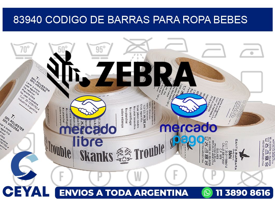 83940 CODIGO DE BARRAS PARA ROPA BEBES