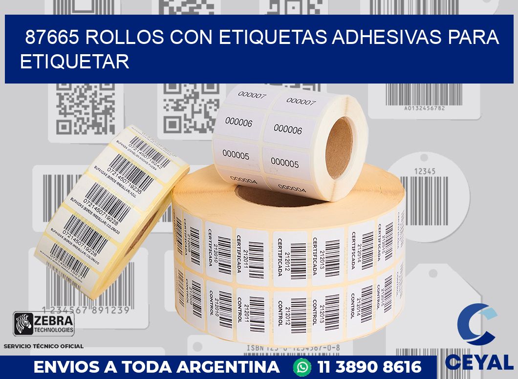 87665 ROLLOS CON ETIQUETAS ADHESIVAS PARA ETIQUETAR