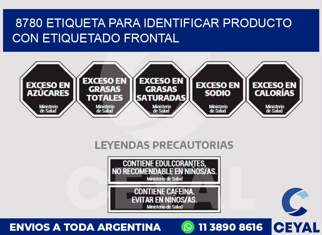 8780 ETIQUETA PARA IDENTIFICAR PRODUCTO CON ETIQUETADO FRONTAL