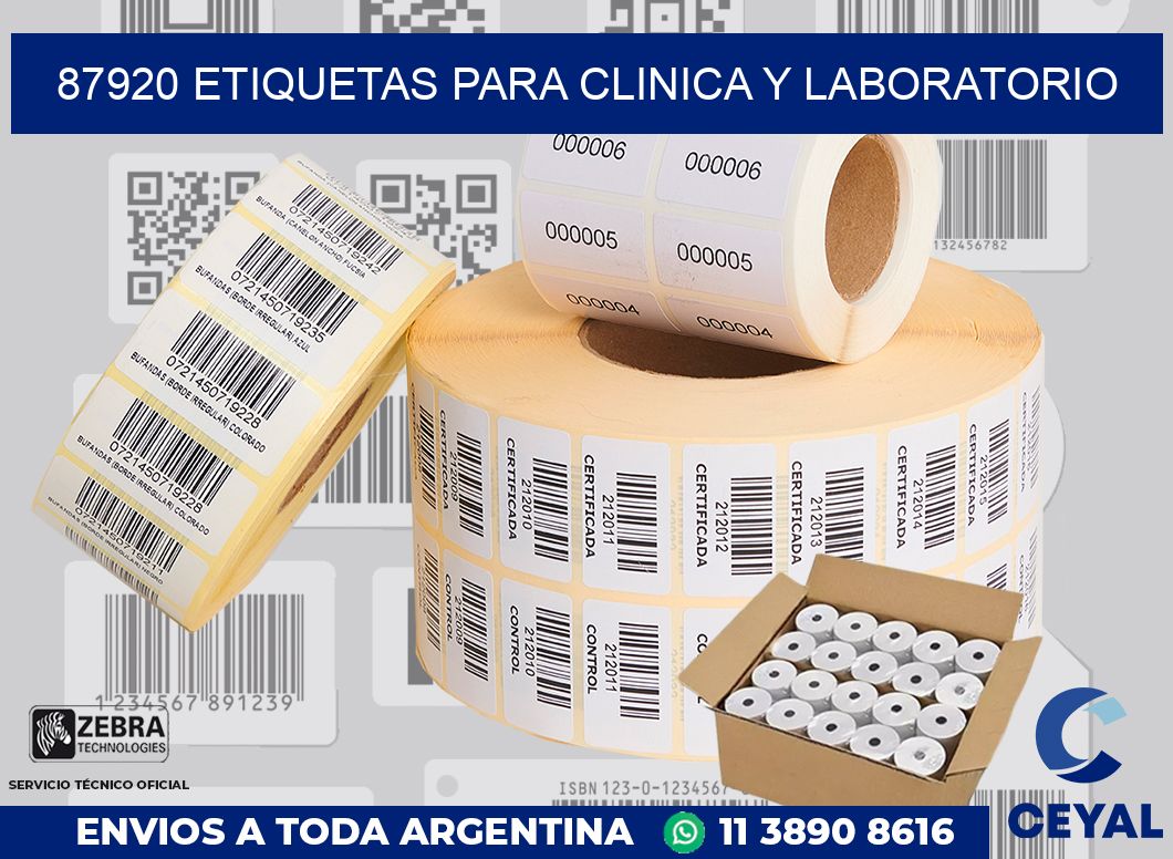 87920 ETIQUETAS PARA CLINICA Y LABORATORIO