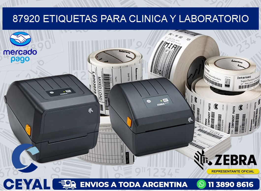 87920 ETIQUETAS PARA CLINICA Y LABORATORIO