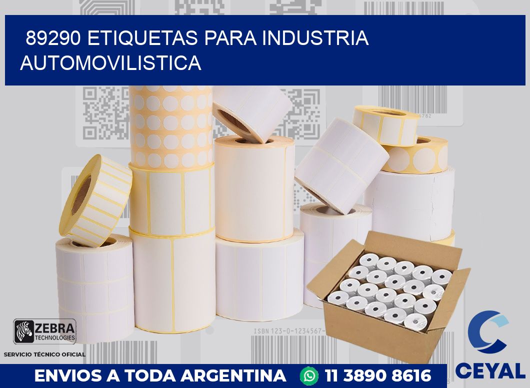 89290 ETIQUETAS PARA INDUSTRIA AUTOMOVILISTICA