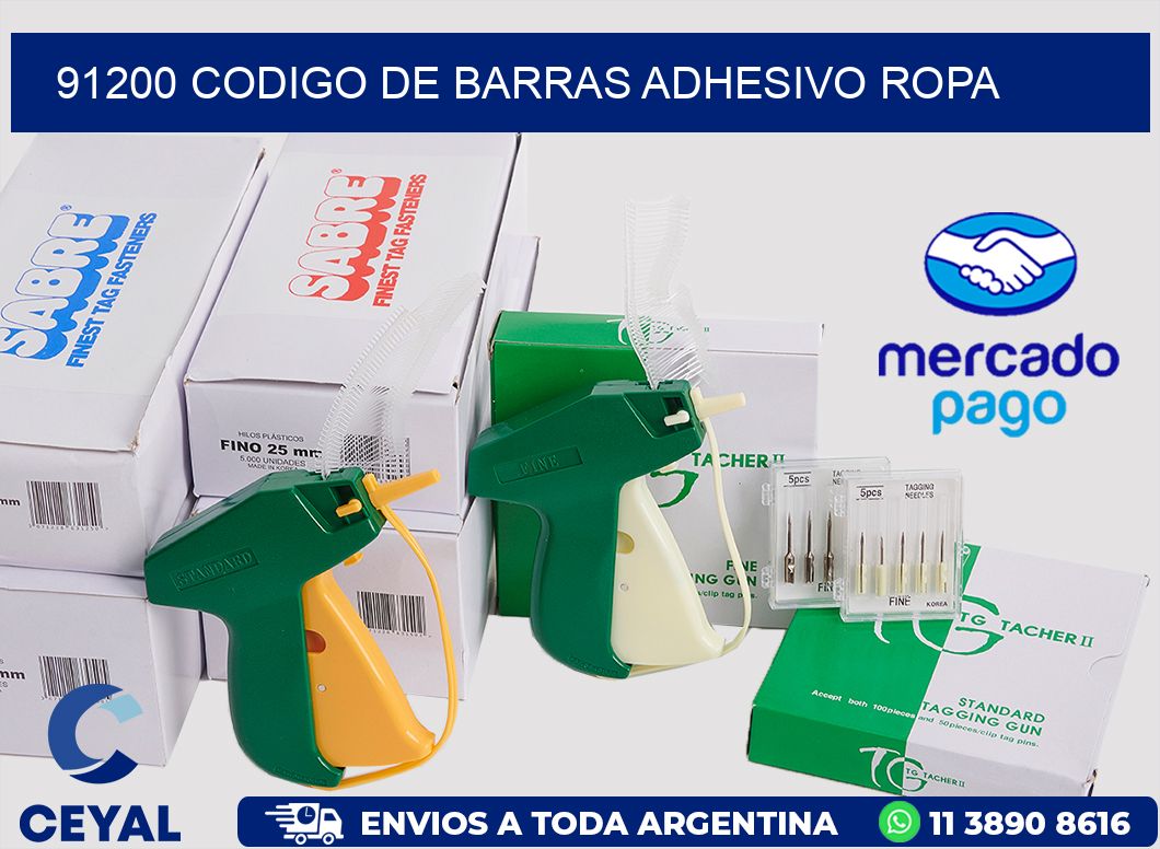 91200 CODIGO DE BARRAS ADHESIVO ROPA