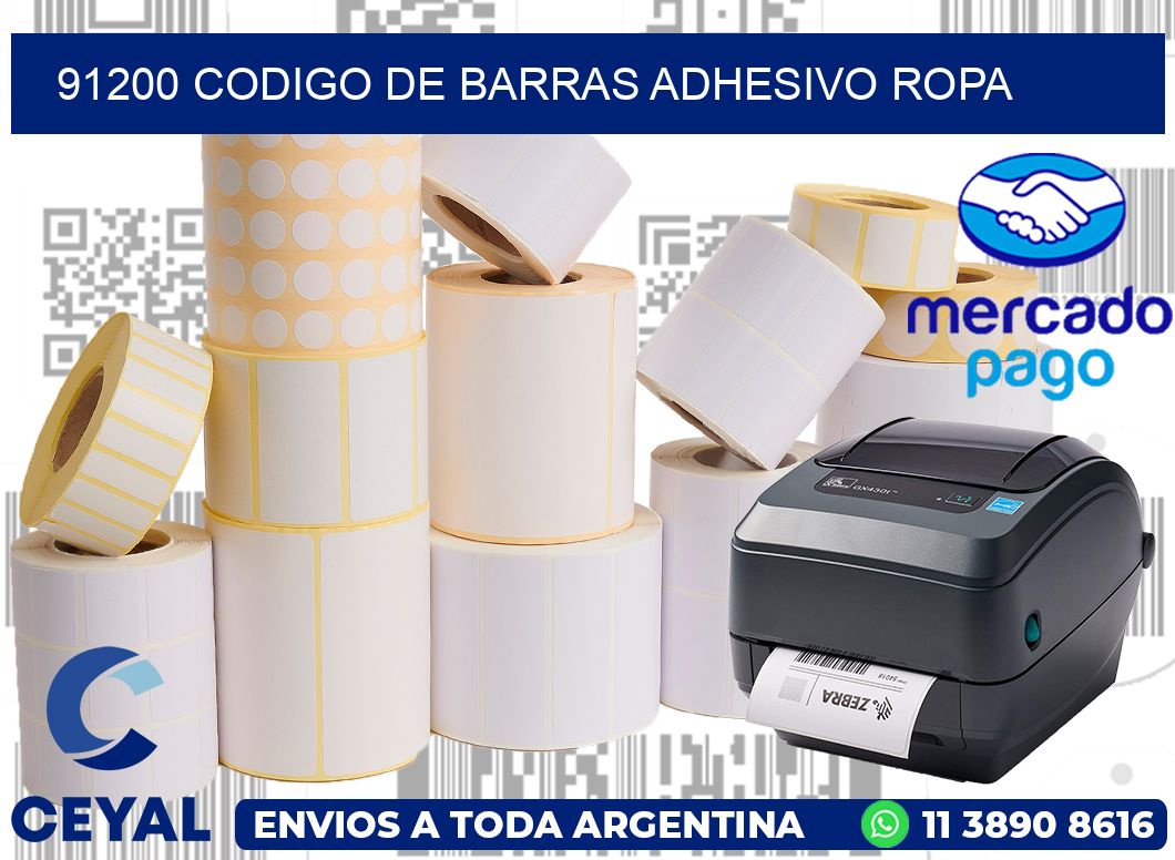 91200 CODIGO DE BARRAS ADHESIVO ROPA