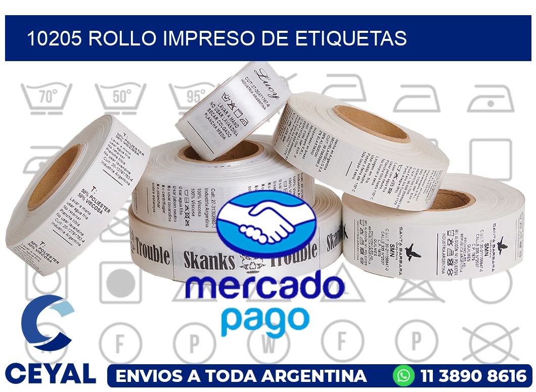 10205 ROLLO IMPRESO DE ETIQUETAS