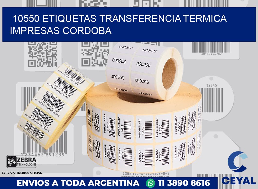 10550 ETIQUETAS TRANSFERENCIA TERMICA IMPRESAS CORDOBA