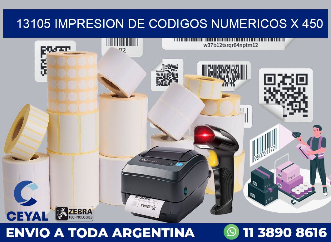 13105 impresion de codigos numericos x 450