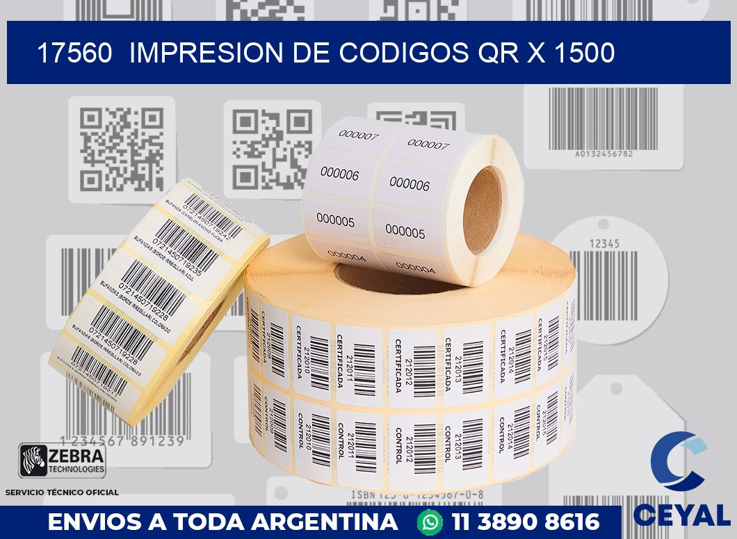17560  impresion de codigos qr x 1500