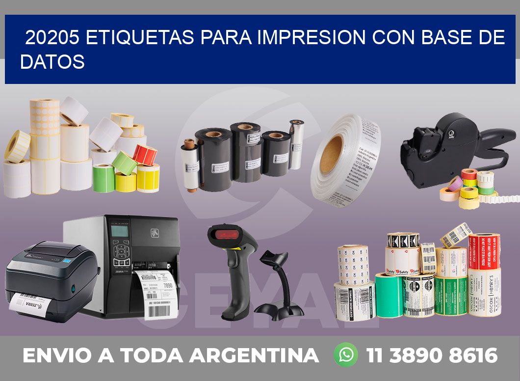 20205 ETIQUETAS PARA IMPRESION CON BASE DE DATOS
