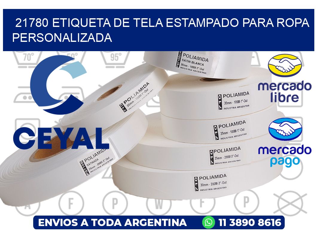 21780 ETIQUETA DE TELA ESTAMPADO PARA ROPA PERSONALIZADA