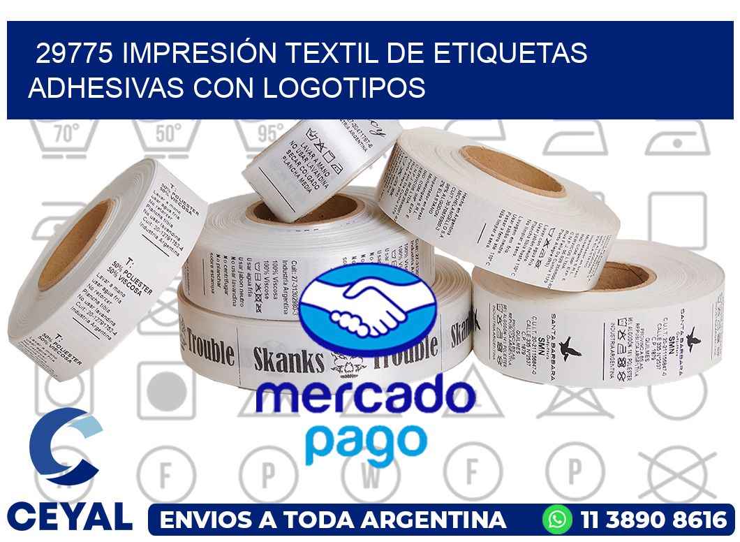 29775 IMPRESIÓN TEXTIL DE ETIQUETAS ADHESIVAS CON LOGOTIPOS