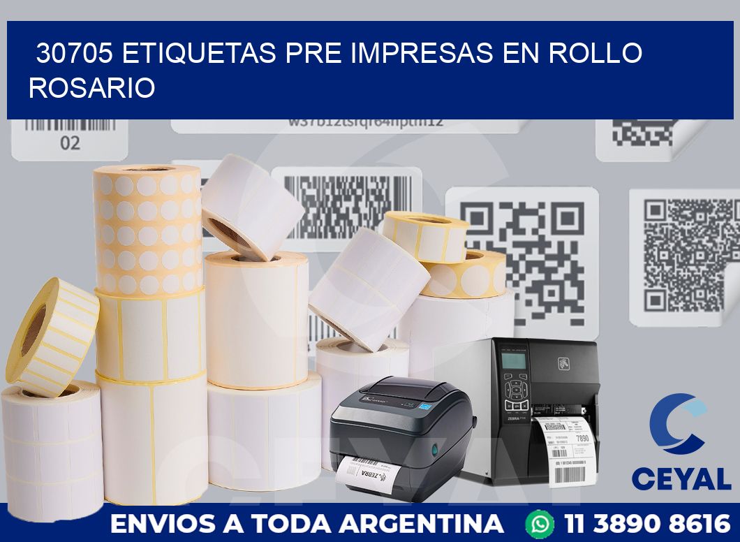 30705 ETIQUETAS PRE IMPRESAS EN ROLLO ROSARIO