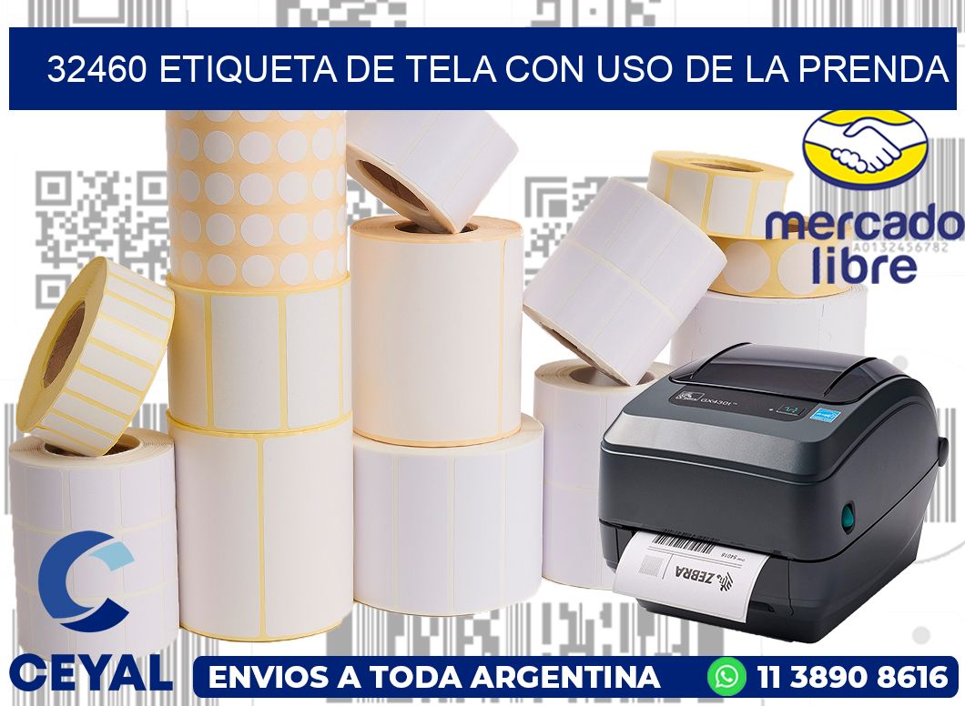 32460 ETIQUETA DE TELA CON USO DE LA PRENDA