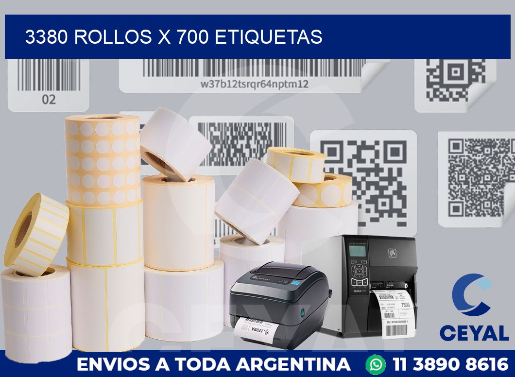 3380 Rollos x 700 etiquetas