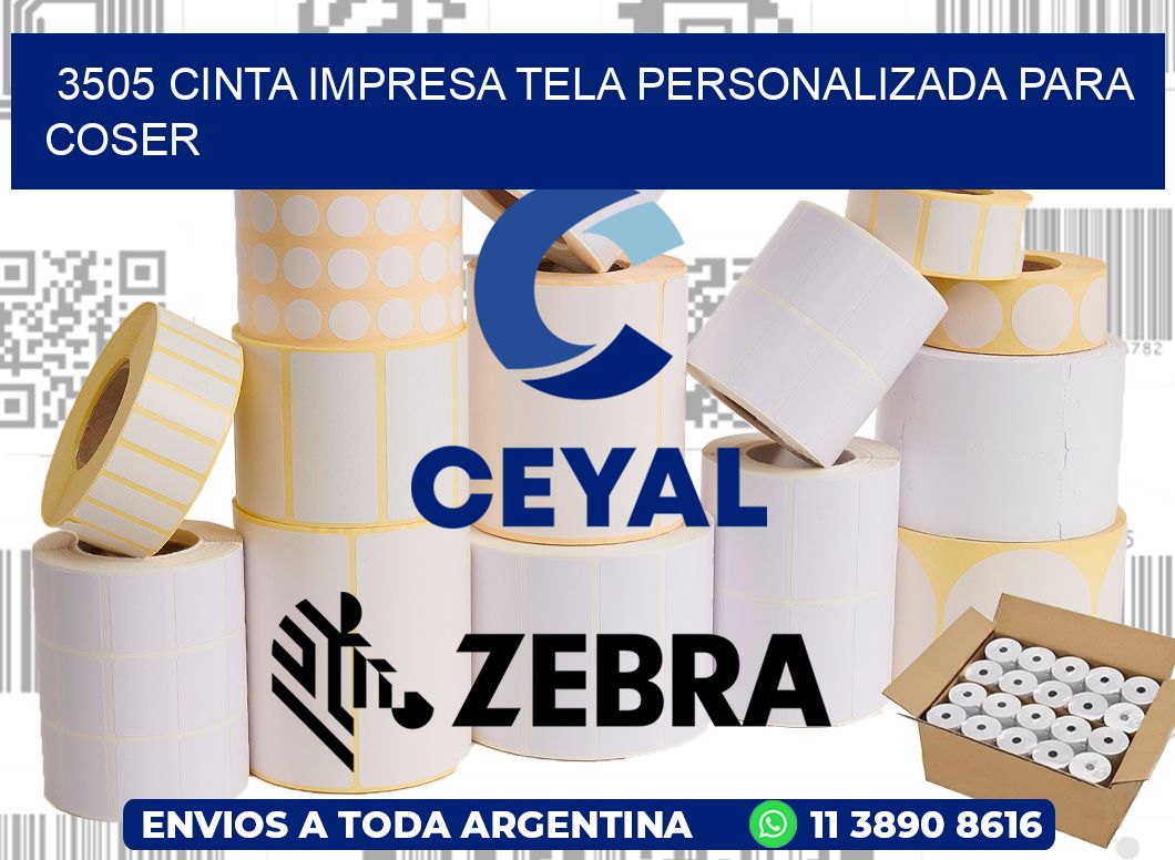 3505 CINTA IMPRESA TELA PERSONALIZADA PARA COSER