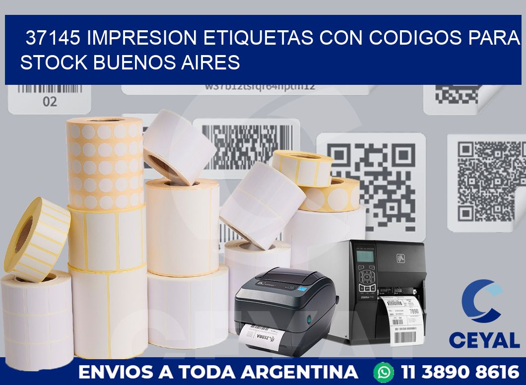 37145 IMPRESION ETIQUETAS CON CODIGOS PARA STOCK BUENOS AIRES