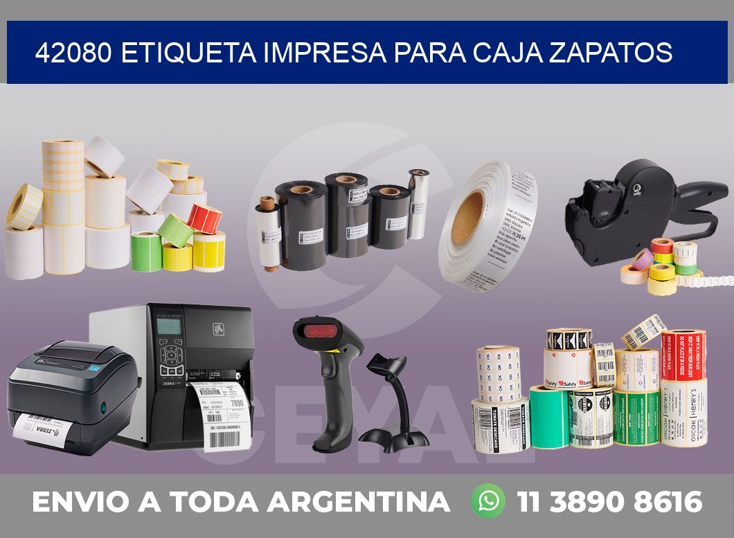 42080 ETIQUETA IMPRESA PARA CAJA ZAPATOS