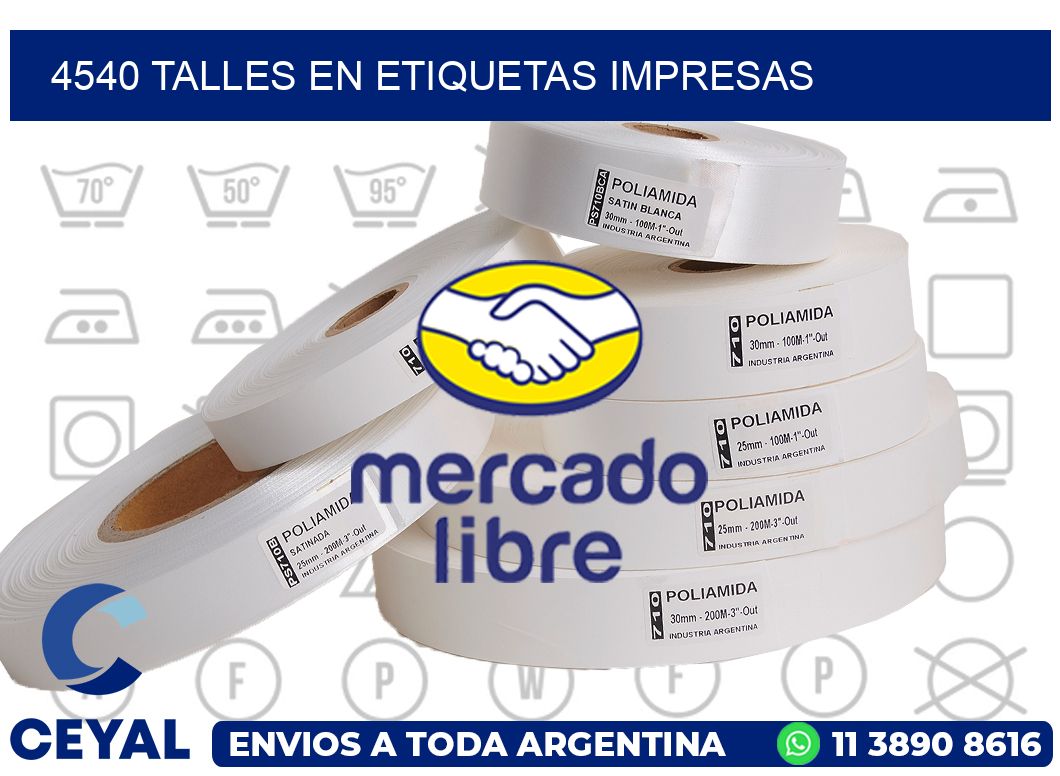 4540 TALLES EN ETIQUETAS IMPRESAS