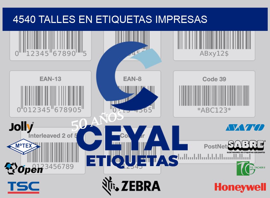 4540 TALLES EN ETIQUETAS IMPRESAS