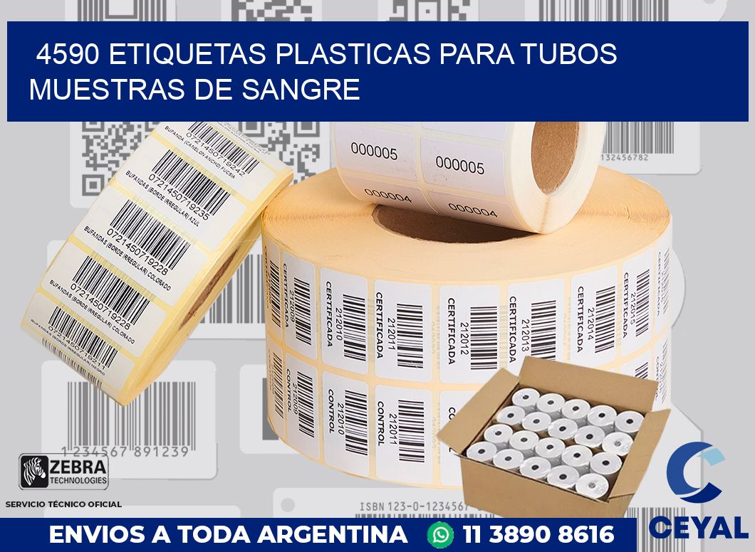 4590 ETIQUETAS PLASTICAS PARA TUBOS MUESTRAS DE SANGRE