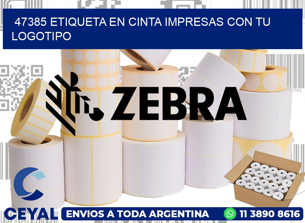 47385 ETIQUETA EN CINTA IMPRESAS CON TU LOGOTIPO