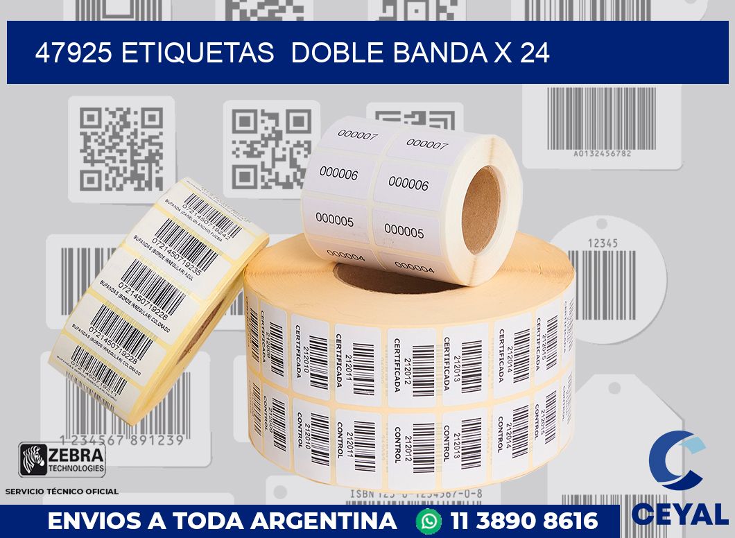 47925 etiquetas doble banda x 24