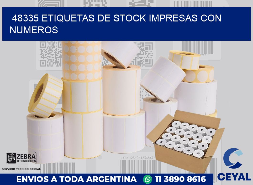 48335 ETIQUETAS DE STOCK IMPRESAS CON NUMEROS
