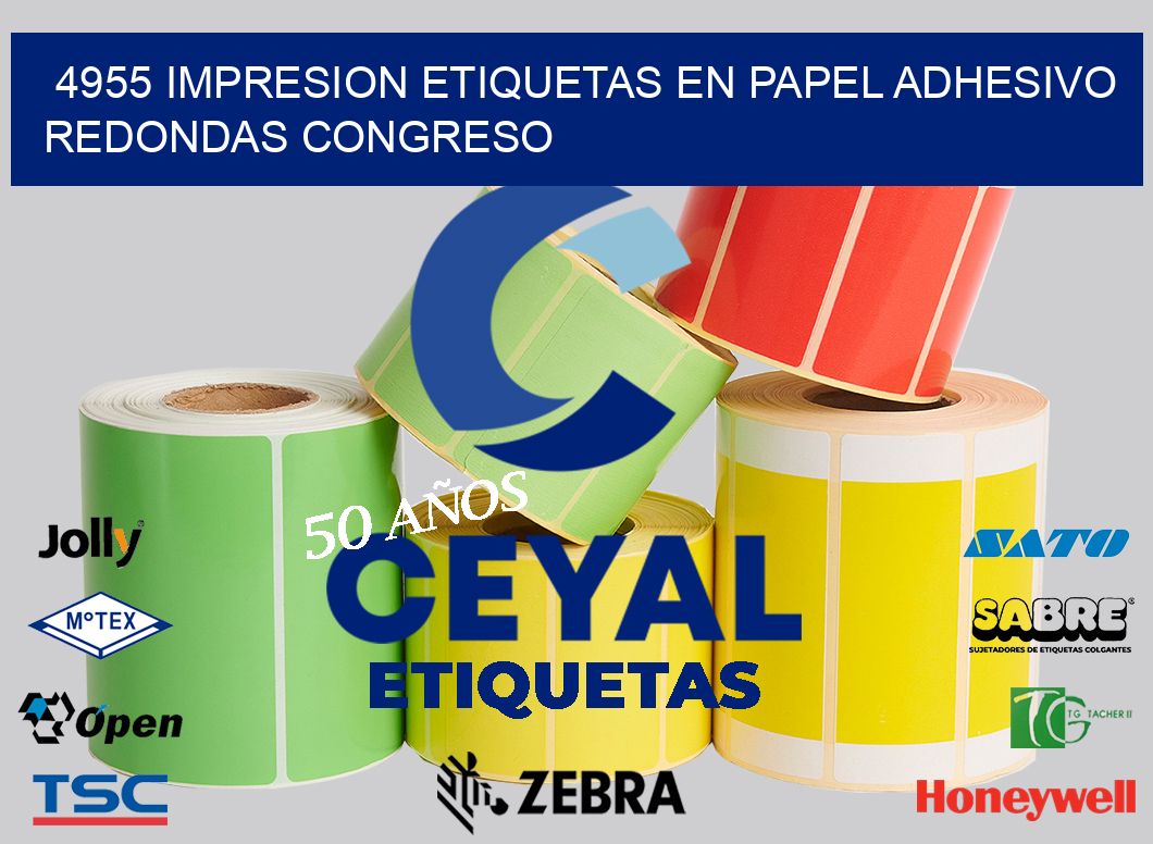 4955 IMPRESION ETIQUETAS EN PAPEL ADHESIVO REDONDAS CONGRESO
