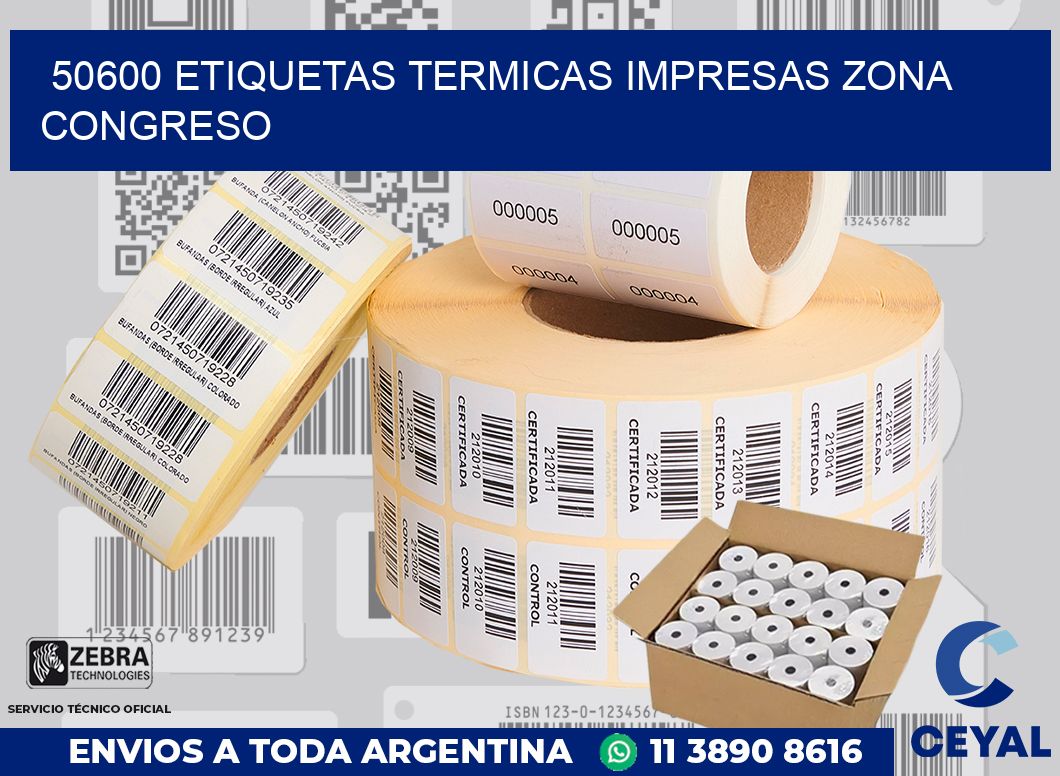 50600 ETIQUETAS TERMICAS IMPRESAS ZONA CONGRESO