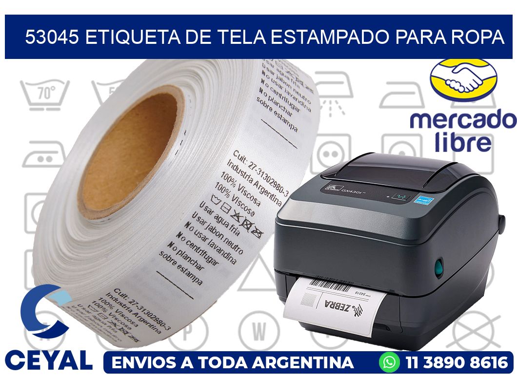 53045 ETIQUETA DE TELA ESTAMPADO PARA ROPA