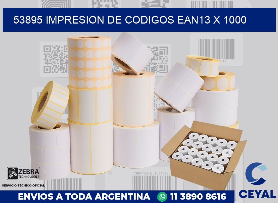 53895 impresion de codigos EAN13 x 1000