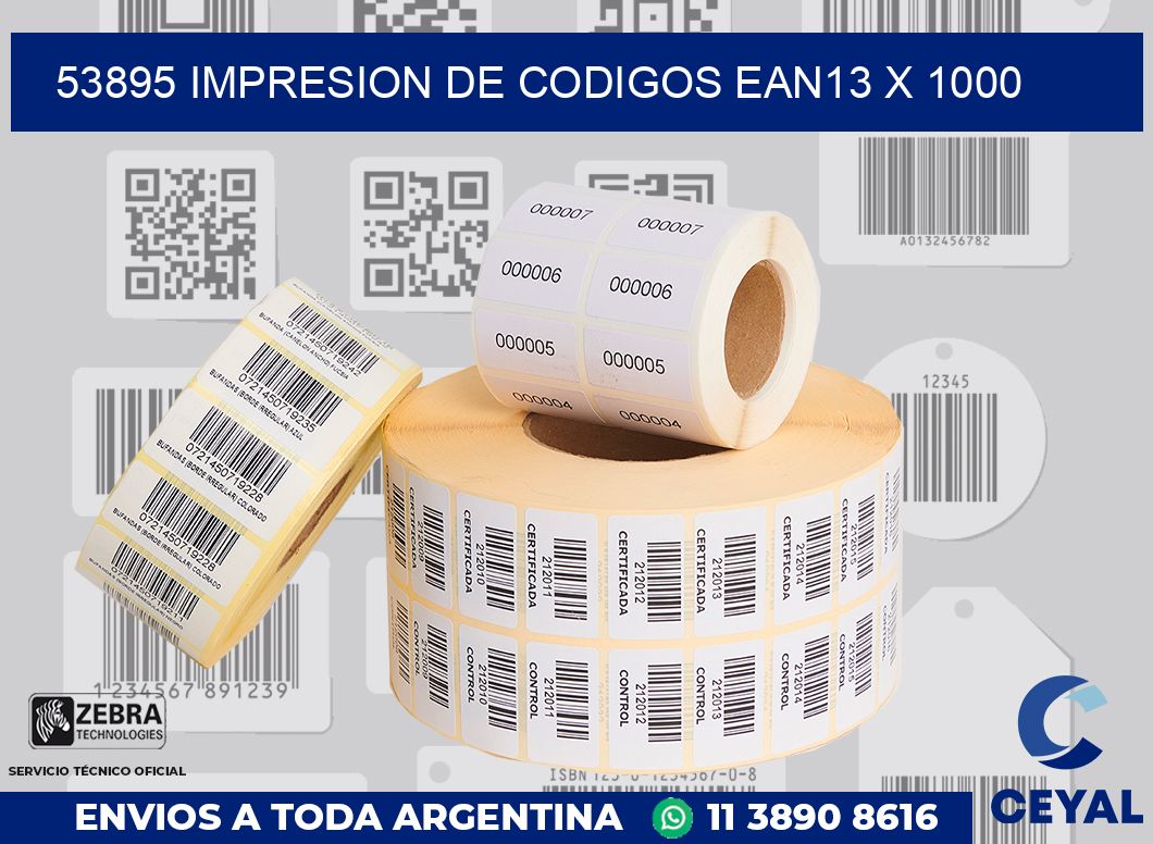 53895 impresion de codigos EAN13 x 1000