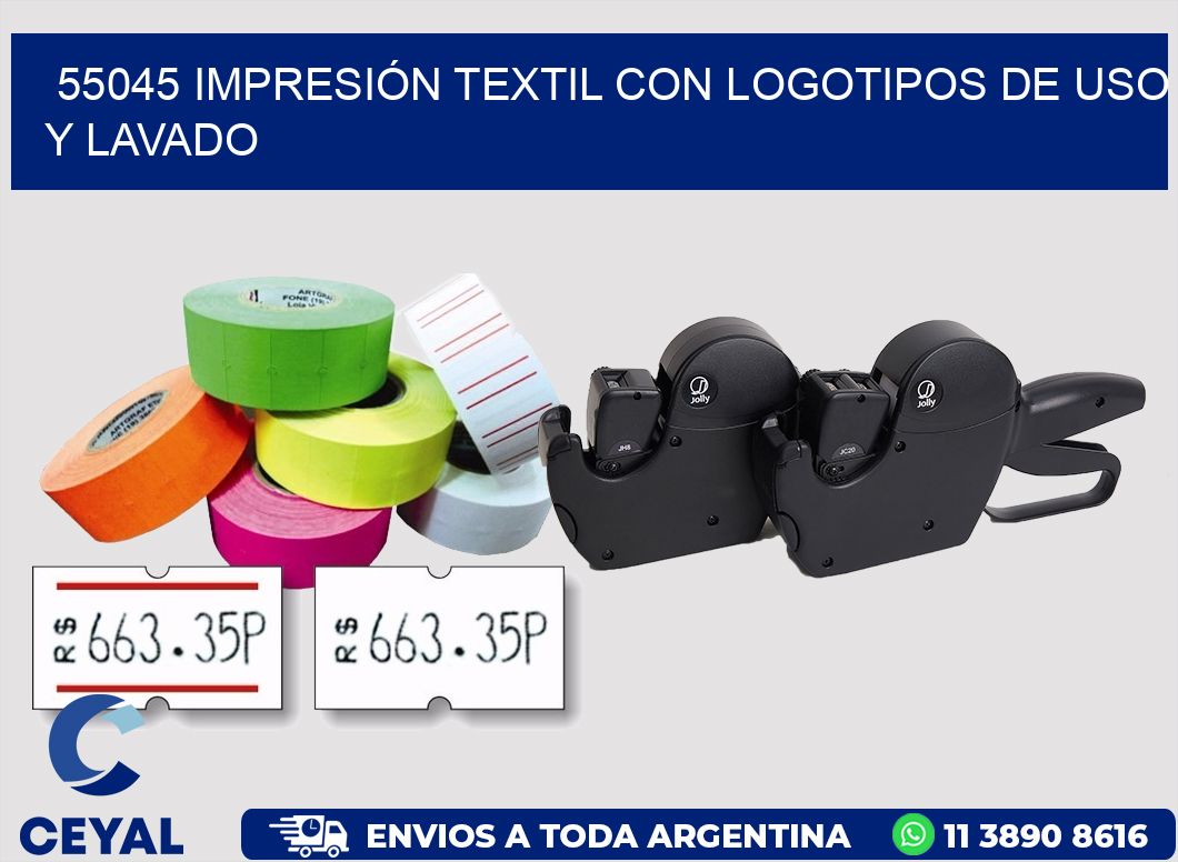 55045 IMPRESIÓN TEXTIL CON LOGOTIPOS DE USO Y LAVADO
