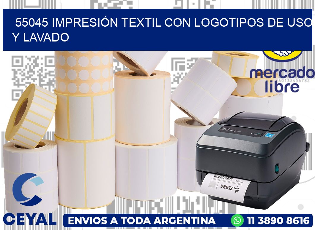 55045 IMPRESIÓN TEXTIL CON LOGOTIPOS DE USO Y LAVADO